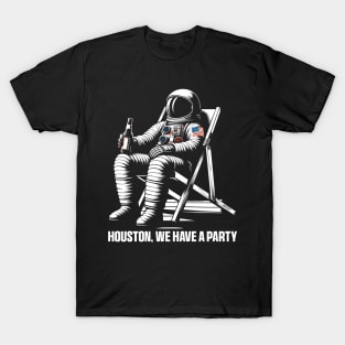 Party Astronaut Deckchair Novelty Funny Space T-Shirt